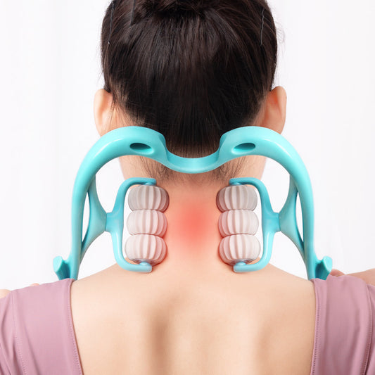 Manual Six-Roller Neck Massager