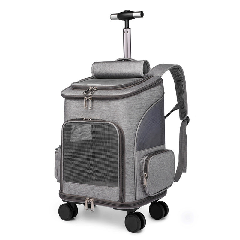 Transparent Pet Carrier Backpack with Trolley Options