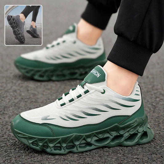 Men's Chunky-Sole Mesh Lace-Up Sneakers