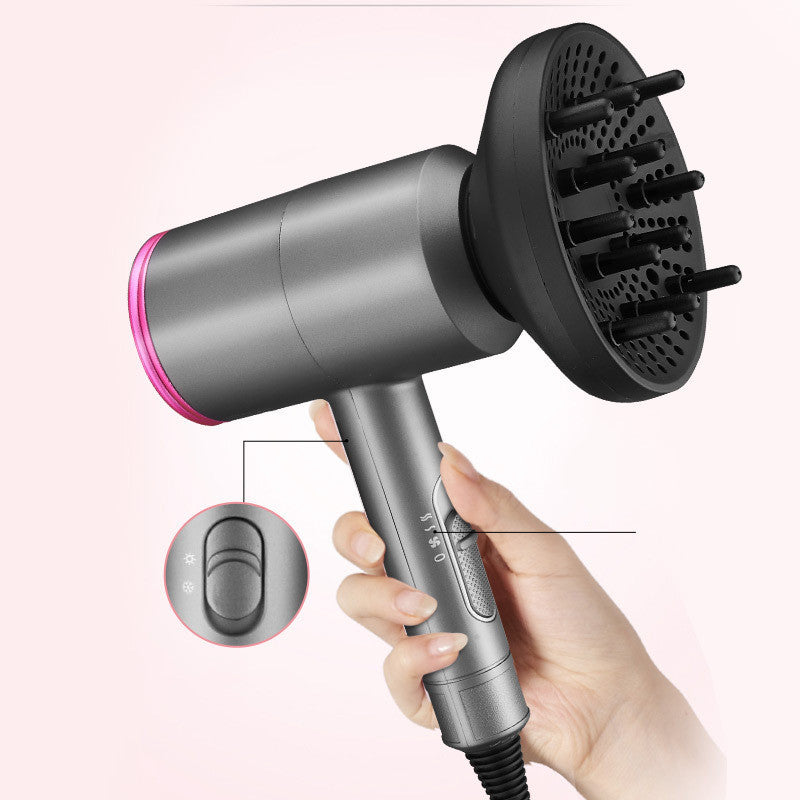 Ionic Hair Dryer with Diffuser and Concentrator Nozzles