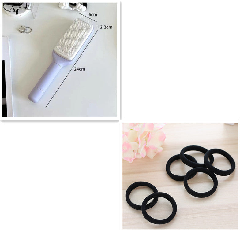 Self-Cleaning Hairbrush with Rotating Handle