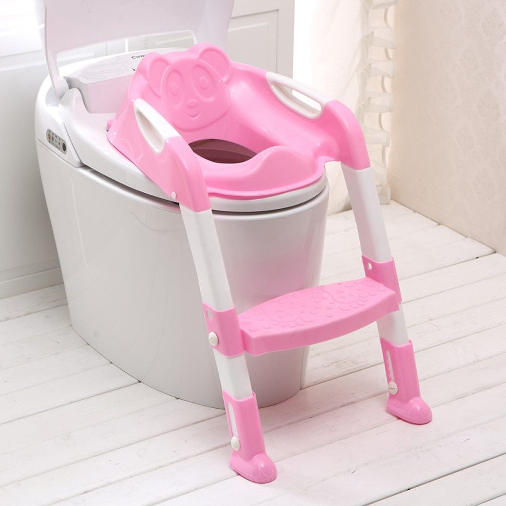Foldable Children's Toilet Trainer with Adjustable Step