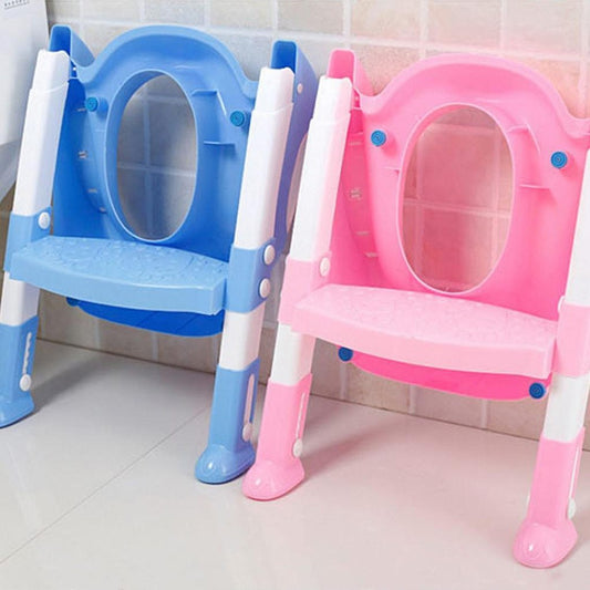 Foldable Children's Toilet Trainer with Adjustable Step