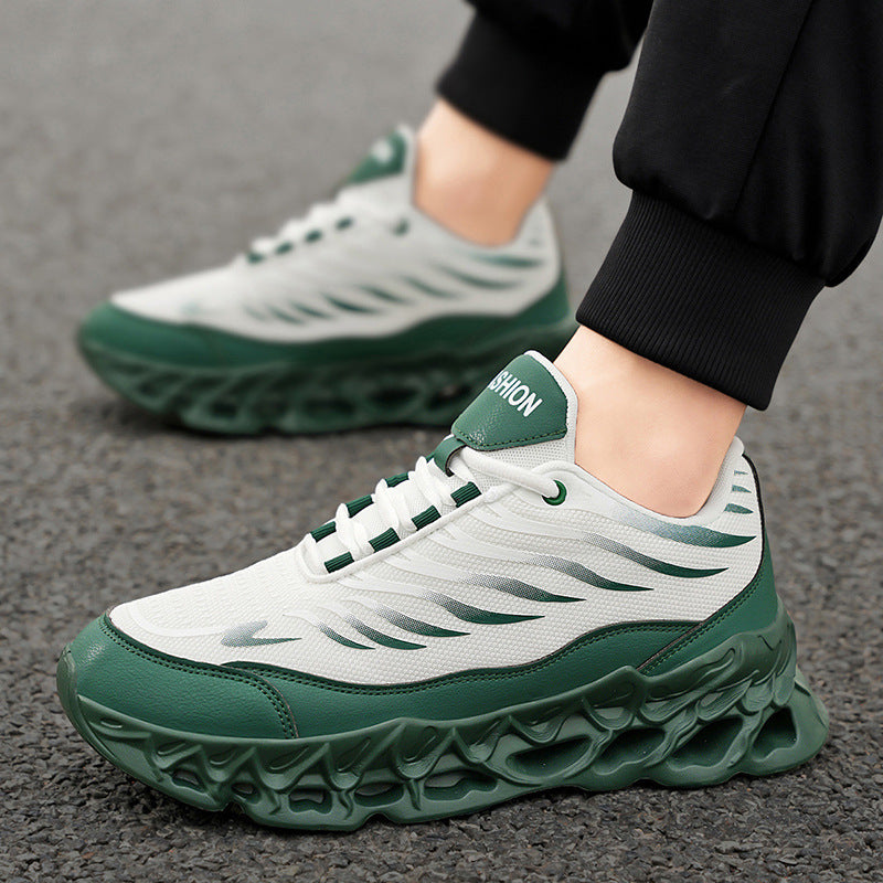 Men's Chunky-Sole Mesh Lace-Up Sneakers