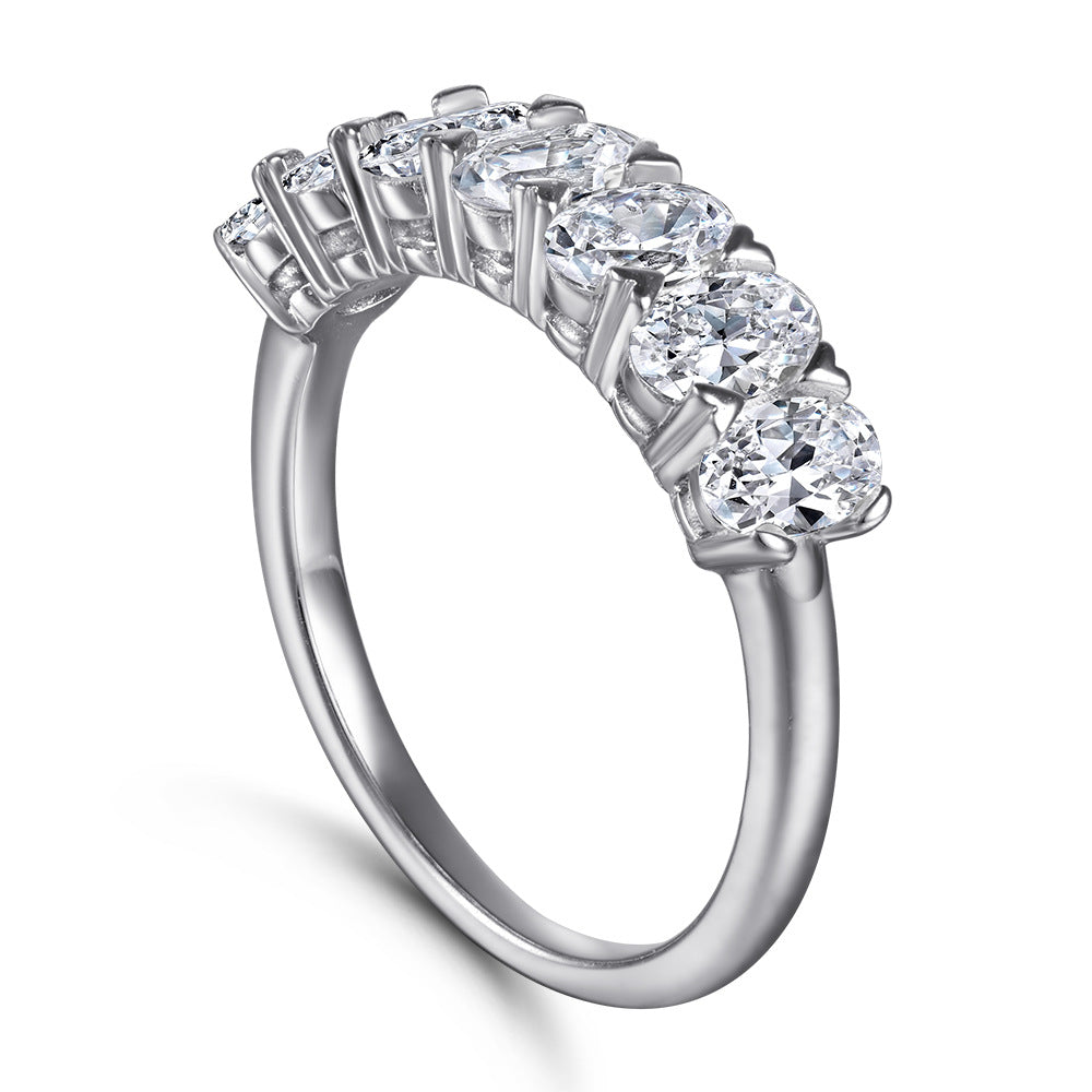 Women's Geometric Ring – White Gold Color
