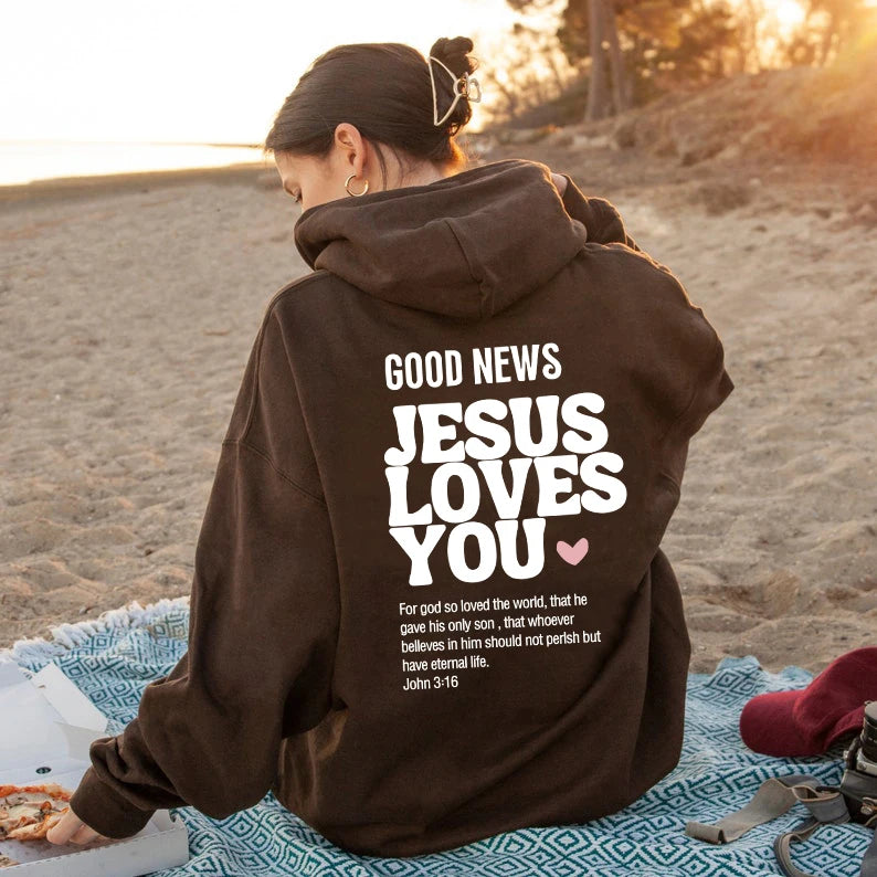 Good News Jesus Loves You Pullover Hoodie