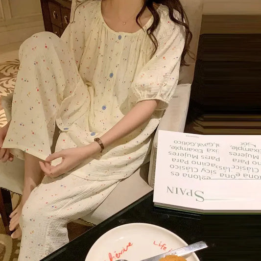 Women's Short-Sleeve Two-Piece Pajama Set