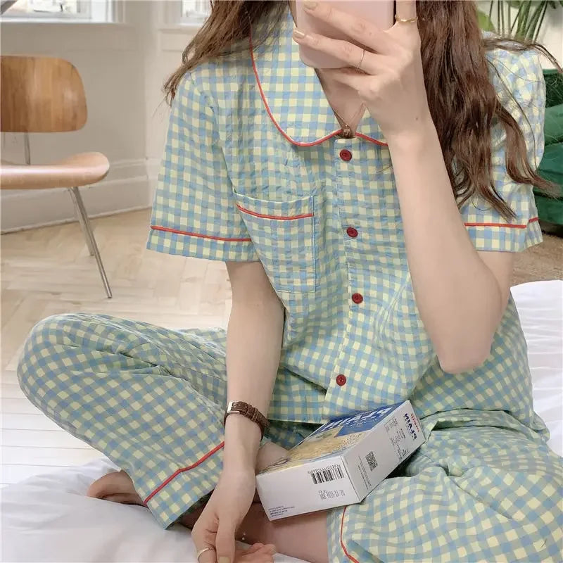 Women's Short-Sleeve Two-Piece Pajama Set